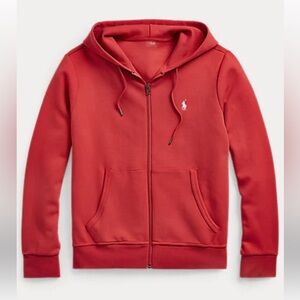 POLO RALPH LAUREN KNIT FULL ZIP HOODIE IN RED Brand new /with tags-size large
